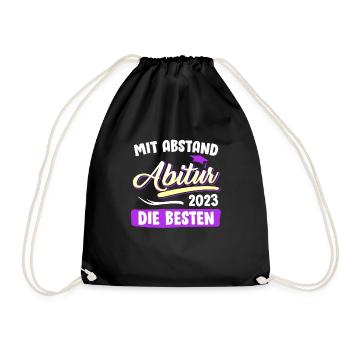 Mit Abstand die Besten Abitur 2023 Abiturientin - Turnbeutel - Schwarz - Vorne