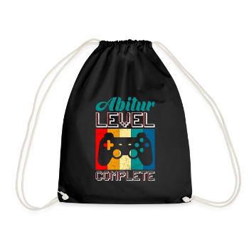 Abitur Level complete Abi 2023 Gamer - Turnbeutel - Schwarz - Vorne