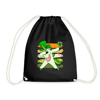 Dabbing Einhorn Kleeblatt St. Patrick's Day - Turnbeutel - Schwarz - Vorne