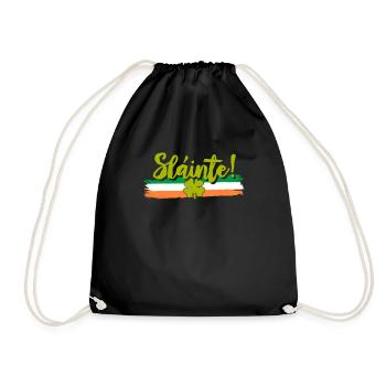 Sláinte Toast Ireland St. Patrick's Day - Drawstring Bag - black - Front