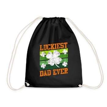 Le père le plus chanceux de tous les temps Clover Saint-Patrick - Sac de sport léger - noir - Devant