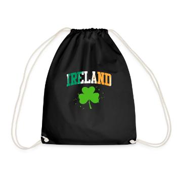 Irland Kleeblatt irischer St. Patrick’s Day - Turnbeutel - Schwarz - Vorne