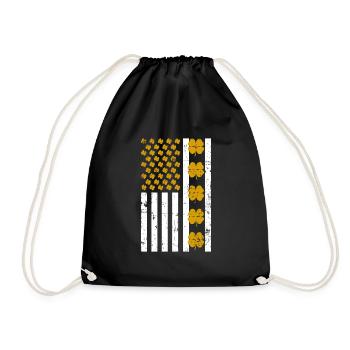 United States Clover Shamrock St. Patrick's Day - Drawstring Bag - black - Front