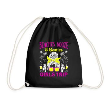 Beaches Booze Besties Mädesltrip Spring Break - Turnbeutel - Schwarz - Vorne