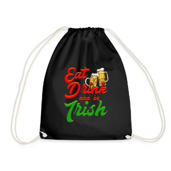 Mangez des boissons et soyez de la bière irlandaise Fête de la Saint-Patrick - Sac de sport léger - noir - Devant