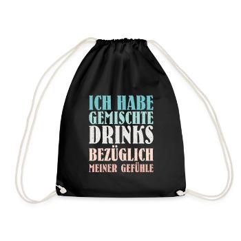 Gemischte Drinks bezüglich meiner Gefühle Party - Turnbeutel - Schwarz - Vorne