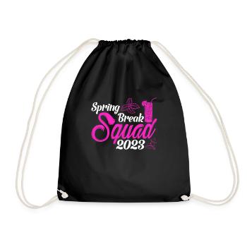 Spring Break Squad 2023 Holiday Spring Break - Drawstring Bag - black - Front