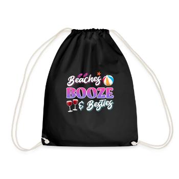 Beaches Booze Besties Sommerurlaub Spring Break - Turnbeutel - Schwarz - Vorne