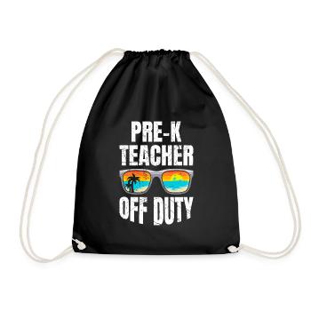 Preschool Kindergarten Educator off duty teacher - Drawstring Bag - black - Front