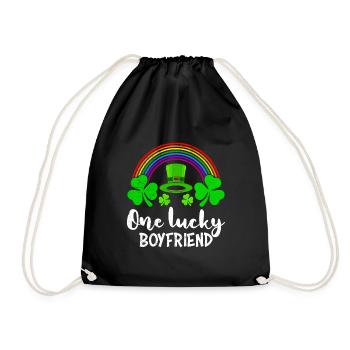 One Lucky Boyfriend St Patrick’s Day - Turnbeutel - Schwarz - Vorne
