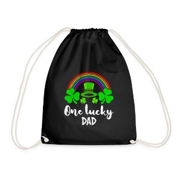 One Lucky Dad St Patrick’s Day Papa - Turnbeutel - Schwarz - Vorne