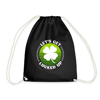 Let's get lucked up Kleeblatt St. Patrick's Day - Turnbeutel - Schwarz - Vorne
