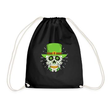 Saint-Patrick Leprechaun squelette irlandais - Sac de sport léger - noir - Devant