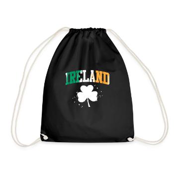 Irland Kleeblatt irischer St. Patrick’s Day - Turnbeutel - Schwarz - Vorne