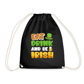 Eat Drink and be Irish St. Patrick’s Day - Turnbeutel - Schwarz - Vorne