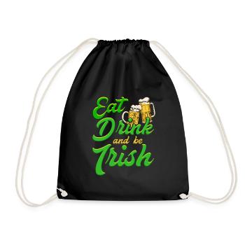 Mangez, buvez et soyez irlandais Bière Saint-Patrick - Sac de sport léger - noir - Devant