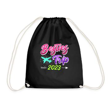 Besties Trip 2023 Urlaub mit Freunden Spring Break - Turnbeutel - Schwarz - Vorne