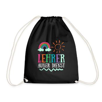Teacher off duty Lehrerin Schule Ferien Lehrer - Turnbeutel - Schwarz - Vorne