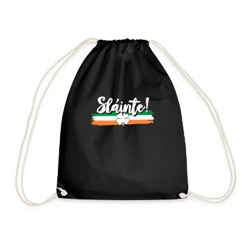 Sláinte Toast Ireland St. Patrick's Day - Drawstring Bag - black - Front
