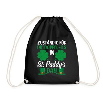 Zuständig für Doppel D's St. Paddys Day - Turnbeutel - Schwarz - Vorne