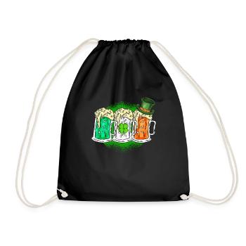 Ireland Beer Irish St. Patrick's Day - Drawstring Bag - black - Front