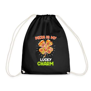 Pizza is my happiness bringer Pizza fan - Drawstring Bag - black - Front