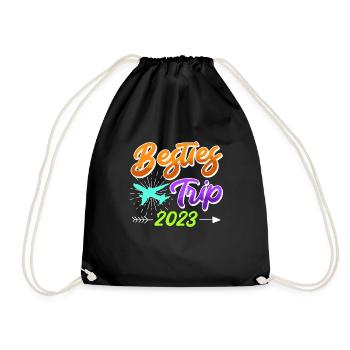 Besties Trip 2023 Urlaub mit Freunden Spring Break - Turnbeutel - Schwarz - Vorne