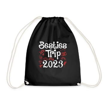 Besties Trip 2023 Summer Vacation 2023 Spring Break - Drawstring Bag - black - Front