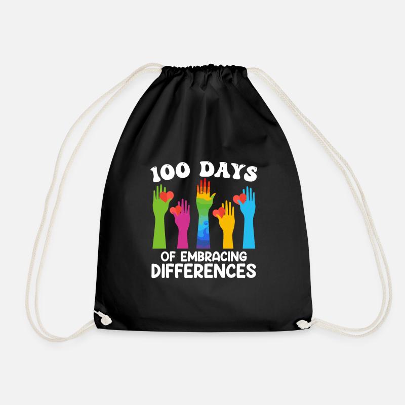 100 Days Vielfalt Solidarität Inklusion - Turnbeutel - Schwarz