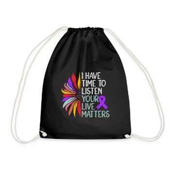 Mental Health I Have Time to Listen Your Life - Drawstring Bag - black - Front
