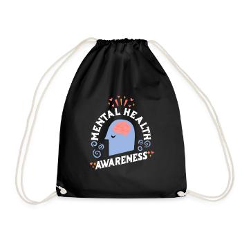 Mental Health Self-Esteem Awareness Mental - Drawstring Bag - black - Front