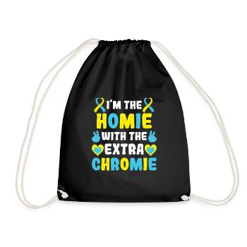 Down syndrome extra chromosome trisomy 21 - Drawstring Bag - black - Front