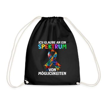 Autismus Ich glaube an ein Spektrum von - Turnbeutel - Schwarz - Vorne