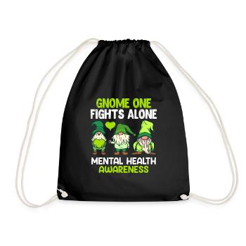 Mental Health geistige Gesundheit Awareness - Turnbeutel - Schwarz - Vorne