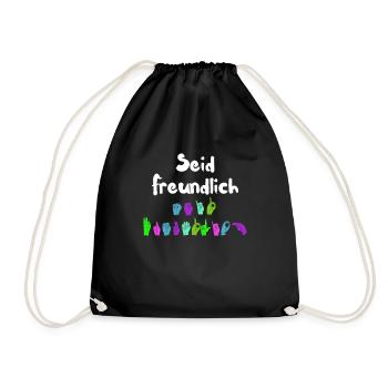 Mental Health Seid freundlich zu euch - Turnbeutel - Schwarz - Vorne