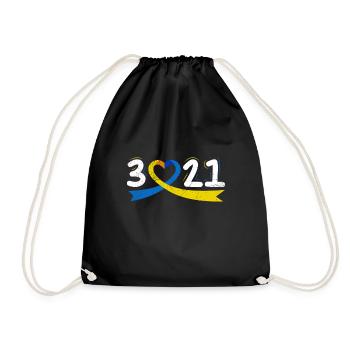 Boucle de sensibilisation à l’étiquette du syndrome de Down mondial pour - Sac de sport léger - noir - Devant