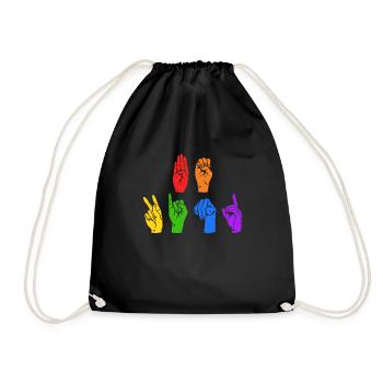 Autism Neurodiversity Kindness - Drawstring Bag - black - Front