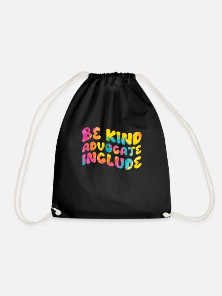 Be Kind Inklusion Menschen mit Behinderung - Turnbeutel - Schwarz