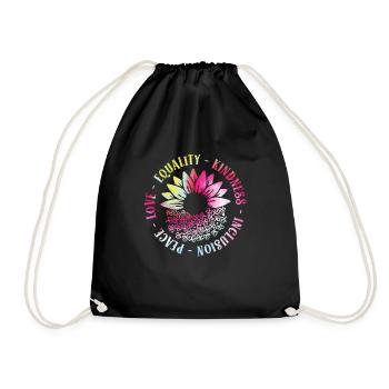 Inclusion Love Peace Kindness - Drawstring Bag - black - Front