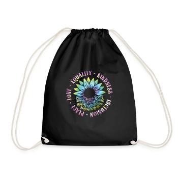 Inclusion Love Peace Kindness - Drawstring Bag - black - Front