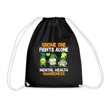 Mental Health geistige Gesundheit Awareness - Turnbeutel - Schwarz - Vorne