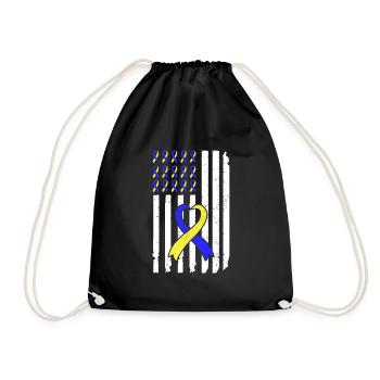 Boucle de sensibilisation au syndrome de Down extra - Sac de sport léger - noir - Devant