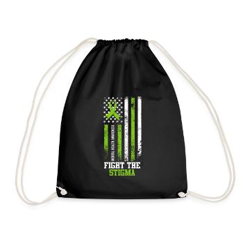 Mental Health Fight the Stigma - Drawstring Bag - black - Front
