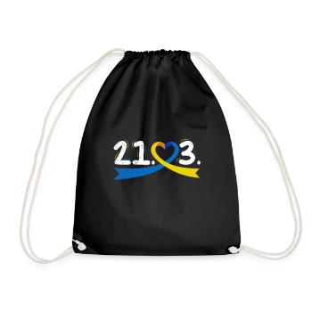 Boucle de sensibilisation à l’étiquette du syndrome de Down mondial pour - Sac de sport léger - noir - Devant
