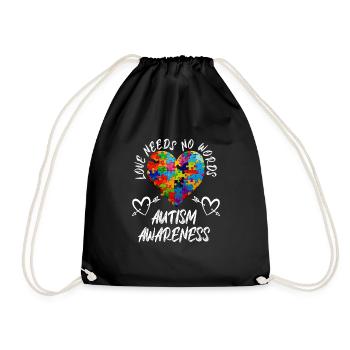 Sensibilisation à l’autisme Amour et justice - Sac de sport léger - noir - Devant