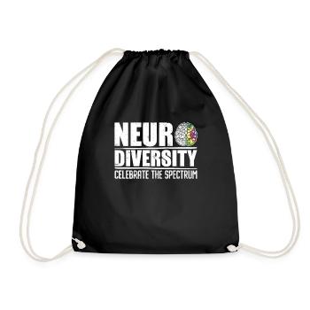 Autism Diversity Neurodiversity Autistic - Drawstring Bag - black - Front