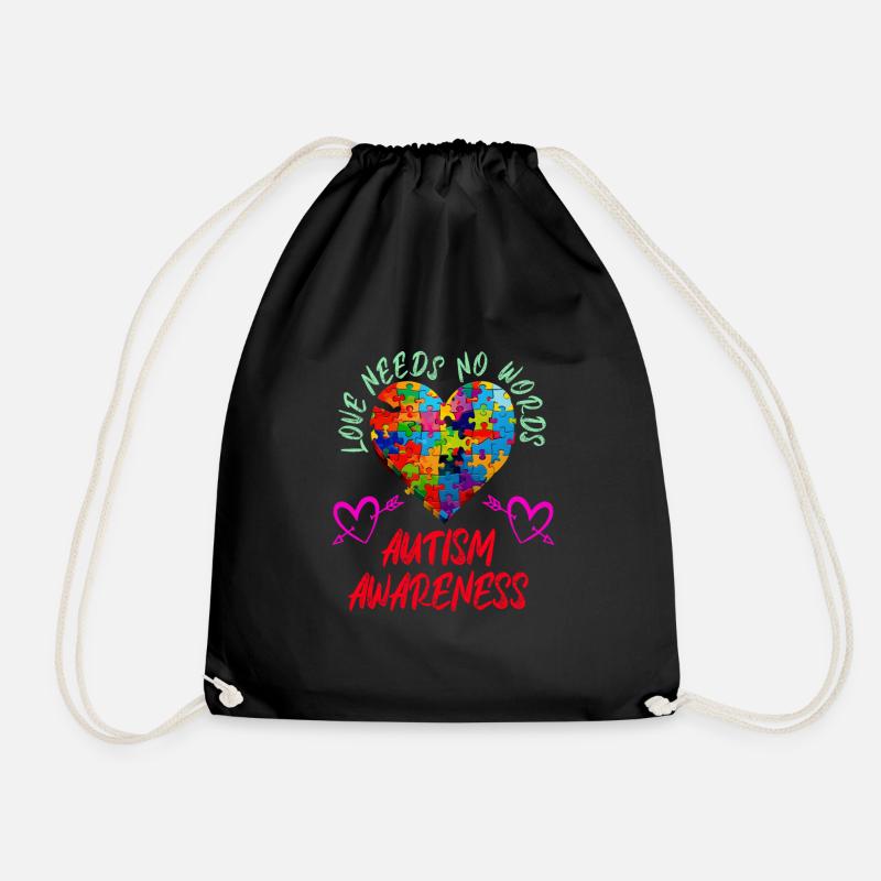 Autistic Equality Autistic Diversity and - Drawstring Bag - black