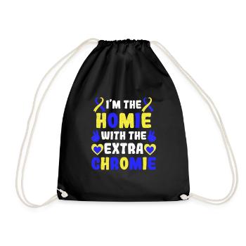 Down syndrome extra chromosome trisomy 21 - Drawstring Bag - black - Front