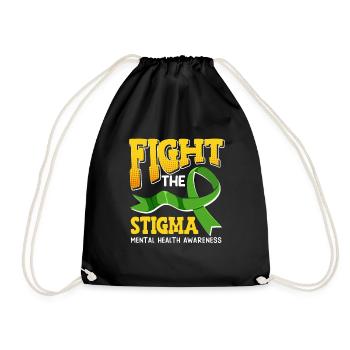 Mental Health Fight the Stigma - Drawstring Bag - black - Front