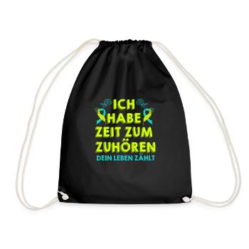 Mental Health Dein Leben zählt Awareness - Turnbeutel - Schwarz - Vorne